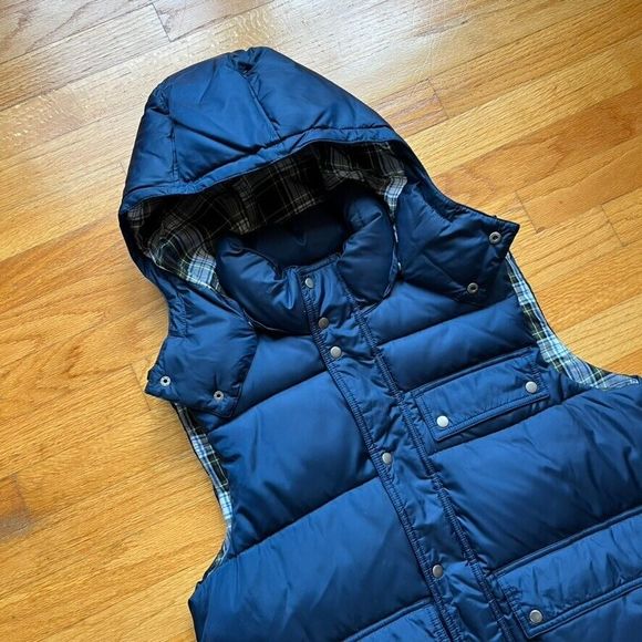 VTG GAP Nylon Puffer Hoodie Vest Vintage Not Down 80s 90s 00s North Face Nuptse - Picture 3 of 6